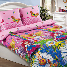 Комплект постельного белья Miratex Top Dreams Kidsdream Маленькие феи, 160х220 см, (пододеяльник, простынь, 1 наволочка), розовый, феи