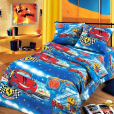 Комплект постельного белья Miratex Top Dreams Kidsdream Ралли, 150х210 см, (пододеяльник, простынь, 1 наволочка), красный, машина