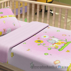 Комплект постельного белья Miratex Top Dreams Kidsdream Слоненок, 110х150 см, (пододеяльник, простынь, 1 наволочка), розовый, слоненок