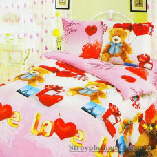 Комплект постельного белья Miratex Top Dreams Kidsdream Сюрприз, 160х220 см, (пододеяльник, простынь, 1 наволочка), розовый, мишки