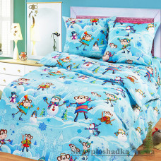 Комплект постельного белья Miratex Top Dreams Kidsdream Веселая компания, 150х210 см, (пододеяльник, простынь, 1 наволочка), голубой, животные
