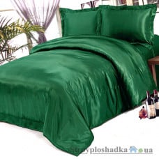 Комплект постільної білизни Moka textile AtlasTemnoZelen, 145х210 см, (2 підковдри, простирадло, 2 наволочки), темно-зелений