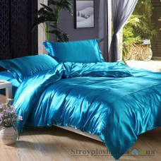 Комплект постельного белья Moka textile Атласное, 145х210 см, (пододеяльник, простынь, 2 наволочки), бирюзовый