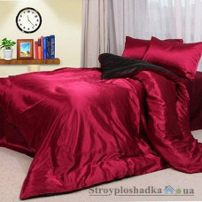 Комплект постельного белья Moka textile Атласное, 145х210 см, (пододеяльник, простынь, 2 наволочки), бордо