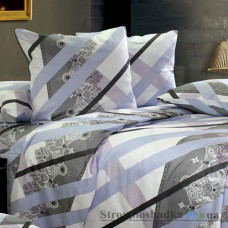 Комплект постільної білизни Moka textile Діагональ, 145х210 см, (2 підковдри, простирадло, 2 наволочки), сатин