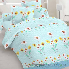 Комплект постельного белья Moka textile Небо в ромашку, 200х220 см, (пододеяльник, простынь, 2 наволочки), бязь люкс