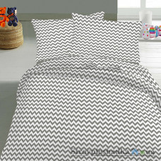 Комплект постельного белья Moka textile Зигзаг, 200х220 см, (пододеяльник, простынь, 2 наволочки), бязь люкс