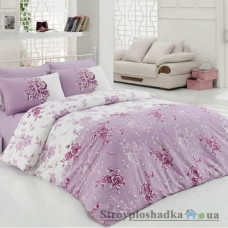 Комплект постельного белья Ortum 160х210 см, Bestegul (пододеяльник, простынь, 2 наволочки), хлопок, рисунок-цветы, фиолетовый