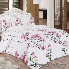 Комплект постельного белья Ortum 160х210 см, Ece (пододеяльник, простынь, 2 наволочки), хлопок, рисунок-цветы, розовый