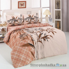 Комплект постельного белья Ortum 200х220 см, Lilyum (пододеяльник, простынь, 2 наволочки), хлопок, рисунок-цветы, коричневый