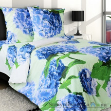 Комплект постельного белья Руно 845.114Б 4507-50 Гортензия (1 пододеяльник, 1 простынь, 2 наволочки), хлопок, рисунок-цветы, синий
