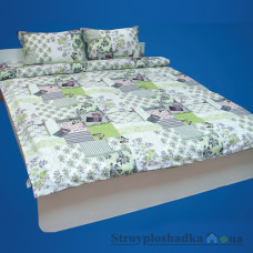 Комплект постельного белья Руно 6.114БК 4449-50 Зеленый (2 пододеяльника, 1 простынь, 2 наволочки), хлопок, рисунок-квадраты, зеленый