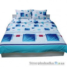 Комплект постельного белья Руно 6.114Г 30-0113 Blue-50 (2 пододеяльника, 1 простынь, 2 наволочки), хлопок/ПЭ, рисунок-квадраты, голубой