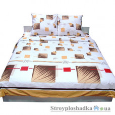 Комплект постельного белья Руно 845.114Г 30-0113-50 Brown (1 пододеяльник, 1 простынь, 2 наволочки), хлопок/ПЭ, рисунок-квадраты, коричневый