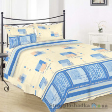 Комплект постельного белья Руно 845.114Г 30-0390-50 Blue (1 пододеяльник, 1 простынь, 2 наволочки), хлопок/ПЭ, рисунок-квадраты, голубой