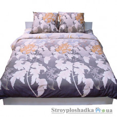 Комплект постельного белья Руно 845.137К 20-0234-50 Grey (1 пододеяльник, 1 простынь, 2 наволочки), хлопок, рисунок-цветы, серый