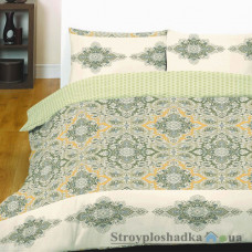 Комплект постельного белья Viluta 12128, 145x214 см (1 пододеяльник, 1 простынь, 2 наволочки), платинум, рисунок-узоры, зеленый