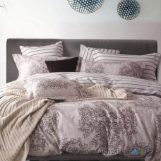 Комплект постельного белья Viluta 12657, 240x220 см (2 пододеяльника, 1 простынь, 2 наволочки), платинум, рисунок-узоры, коричневый