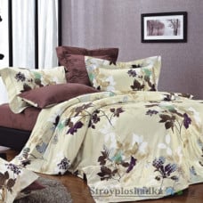 Комплект постельного белья Viluta 2013, 145x214 см (1 пододеяльник, 1 простынь, 2 наволочки), платинум, рисунок-листья, фиолетовый