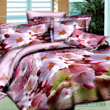 Комплект постельного белья Viluta 2016, 240x220 см (2 пододеяльника, 1 простынь, 2 наволочки), платинум, рисунок-цветы, розовый