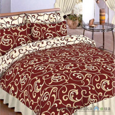 Комплект постельного белья Viluta 5400, 200x220 см (1 пододеяльник, 1 простынь, 2 наволочки), ранфорс-платинум, рисунок-узоры, коричневый