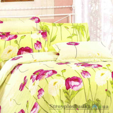 Комплект постельного белья Viluta 8629, 240x220 см (1 пододеяльник, 1 простынь, 2 наволочки), платинум, рисунок-цветы, желтый