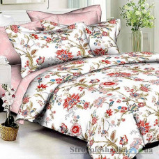 Комплект постельного белья Viluta 1628, 240x220 см (1 пододеяльник, 1 простынь, 2 наволочки), поплин, рисунок-цветы, розовый