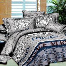 Комплект постельного белья Viluta 4010, 240x220 см (2 пододеяльника, 1 простынь, 2 наволочки), поплин, рисунок-узоры, серый