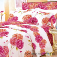 Комплект постільної білизни Viluta 819, 145x214 см (1 підковдра, 1 простирадло, 2 наволочки), поплін, малюнок-квіти, рожевий