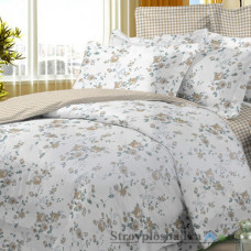 Комплект постельного белья Viluta 9291, 240x220 см (1 пододеяльник, 1 простынь, 2 наволочки), поплин, рисунок-цветы, коричневый