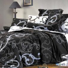 Комплект постельного белья Viluta 12173, 200x220 см (1 пододеяльник, 1 простынь, 2 наволочки), ранфорс, рисунок-узоры, черный