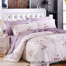 Комплект постельного белья Viluta 17109, 200x220 см (1 пододеяльник, 1 простынь, 2 наволочки), ранфорс, рисунок-цветы, фиолетовый