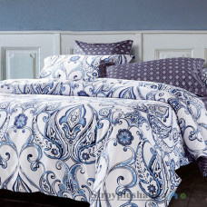 Комплект постельного белья Viluta 17110, 240x220 см (2 пододеяльника, 1 простынь, 2 наволочки), ранфорс, рисунок-узоры, синий