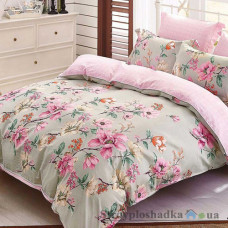 Комплект постельного белья Viluta 17111, 240x220 см (2 пододеяльника, 1 простынь, 2 наволочки), ранфорс, рисунок-цветы, розовый