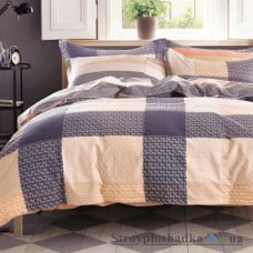 Комплект постельного белья Viluta 17118, 240x220 см (2 пододеяльника, 1 простынь, 2 наволочки), ранфорс, рисунок-полосы, фиолетовый