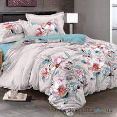 Комплект постельного белья Viluta 17119, 145x214 см (1 пододеяльник, 1 простынь, 2 наволочки), ранфорс, рисунок-цветы, синий