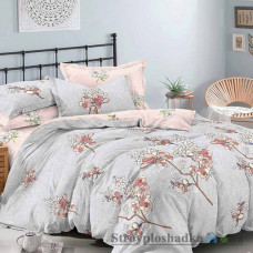 Комплект постельного белья Viluta 17121, 145x214 см (1 пододеяльник, 1 простынь, 2 наволочки), ранфорс, рисунок-цветы, серый