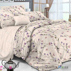 Комплект постельного белья Viluta 17124, 145x214 см (1 пододеяльник, 1 простынь, 2 наволочки), ранфорс, рисунок-цветы, коричневый