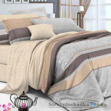 Комплект постельного белья Viluta 17130, 145x214 см (1 пододеяльник, 1 простынь, 2 наволочки), ранфорс, рисунок-узоры, коричневый