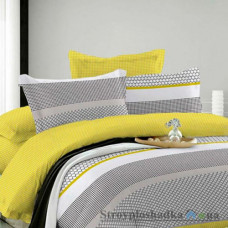 Комплект постельного белья Viluta 17144, 145x214 см (1 пододеяльник, 1 простынь, 2 наволочки), ранфорс, рисунок-полосы, желтый