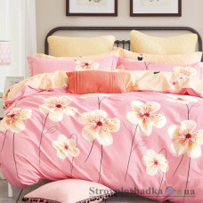 Комплект постельного белья Viluta 17172, 145x214 см (1 пододеяльник, 1 простынь, 2 наволочки), ранфорс, рисунок-цветы, розовый