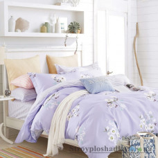 Комплект постельного белья Viluta 19006, 240x220 см (2 пододеяльника, 1 простынь, 2 наволочки), ранфорс, рисунок-цветы, сиреневый