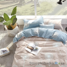 Комплект постельного белья Viluta 19008, 240x220 см (1 пододеяльник, 1 простынь, 2 наволочки), ранфорс, рисунок-цветы, бежевый