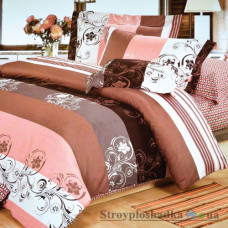 Комплект постельного белья Viluta 2995, 145x214 см (1 пододеяльник, 1 простынь, 2 наволочки), ранфорс, рисунок-узоры, розовый