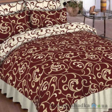 Комплект постельного белья Viluta 5400, 145x214 см (1 пододеяльник, 1 простынь, 2 наволочки), ранфорс, рисунок-узоры, коричневый