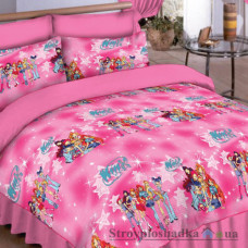 Комплект постельного белья Viluta 6232, 150x214 см (1 пододеяльник, 1 простынь, 1 наволочка), ранфорс, рисунок-мультфильм, розовый