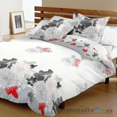 Комплект постельного белья Viluta 7235, 240x220 см (2 пододеяльника, 1 простынь, 2 наволочки), ранфорс, рисунок-цветы, серый
