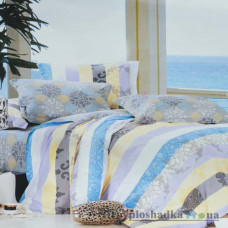 Комплект постельного белья Viluta 9816, 200x220 см (1 пододеяльник, 1 простынь, 2 наволочки), ранфорс, рисунок-полосы, синий