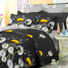 Комплект постельного белья Viluta 9847, 145x214 см (1 пододеяльник, 1 простынь, 2 наволочки), ранфорс, рисунок-цветы, черный