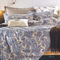 Комплект постельного белья Viluta 103, 240x220 см (1 пододеяльник, 1 простынь, 2 наволочки), сатин-твил, рисунок-узоры, синий